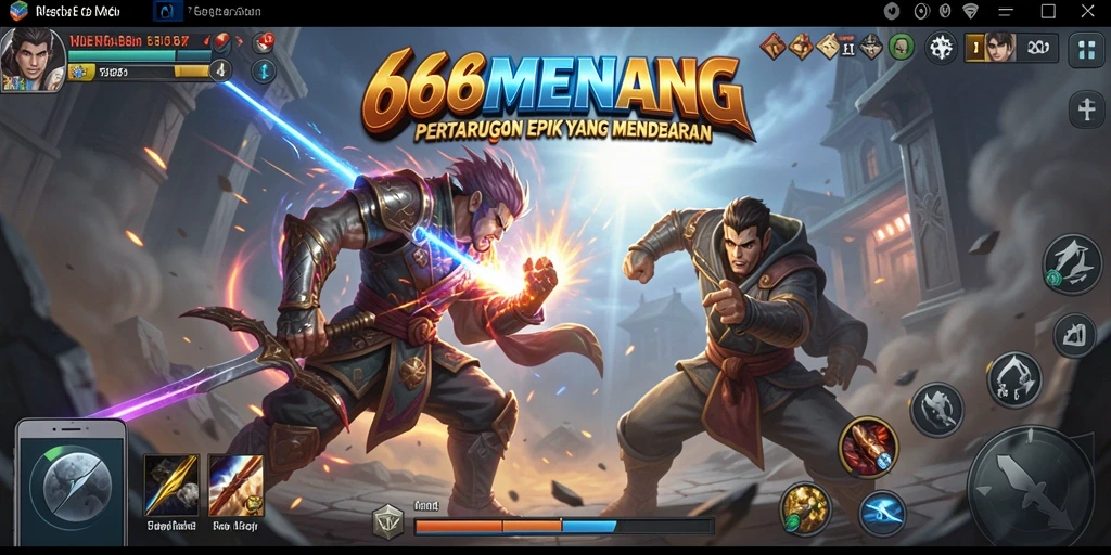 Screenshot 666MENANG menunjukkan aksi pertarungan yang mendebarkan.