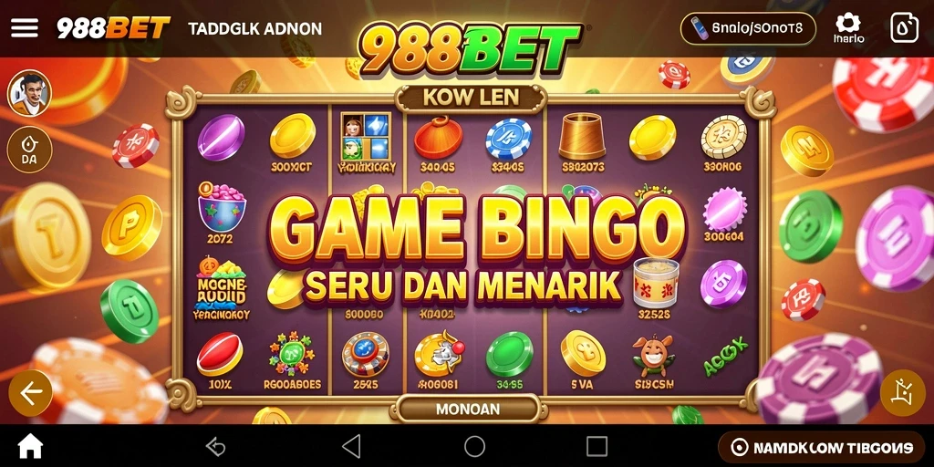 Tampilan gameplay seru dari Bingo di aplikasi 988BET.