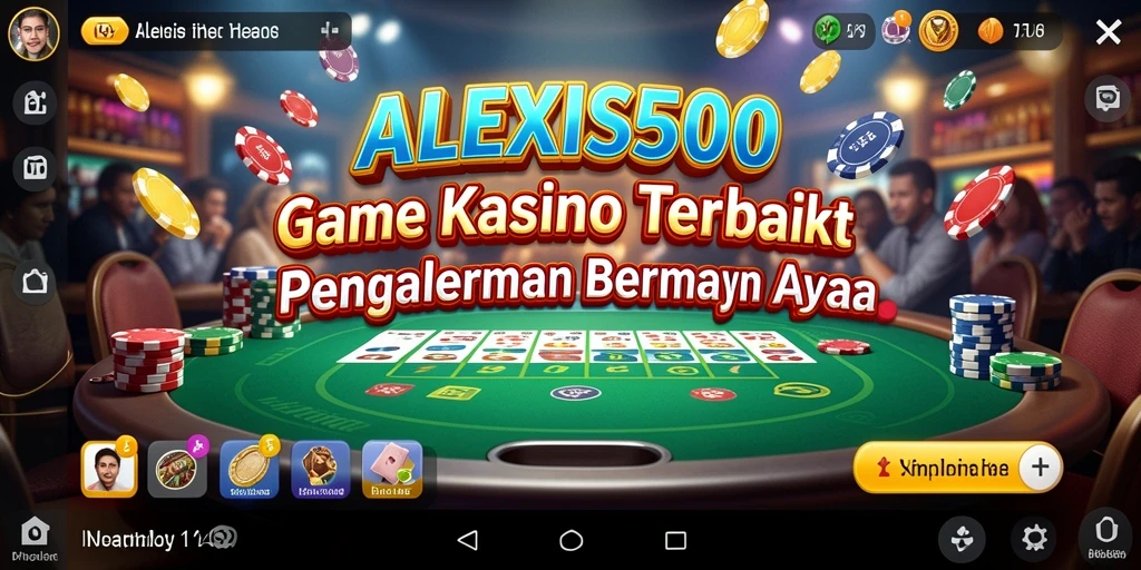 Tangkapan layar utama ALEXIS500 menampilkan pengalaman bermain Kasino yang seru.