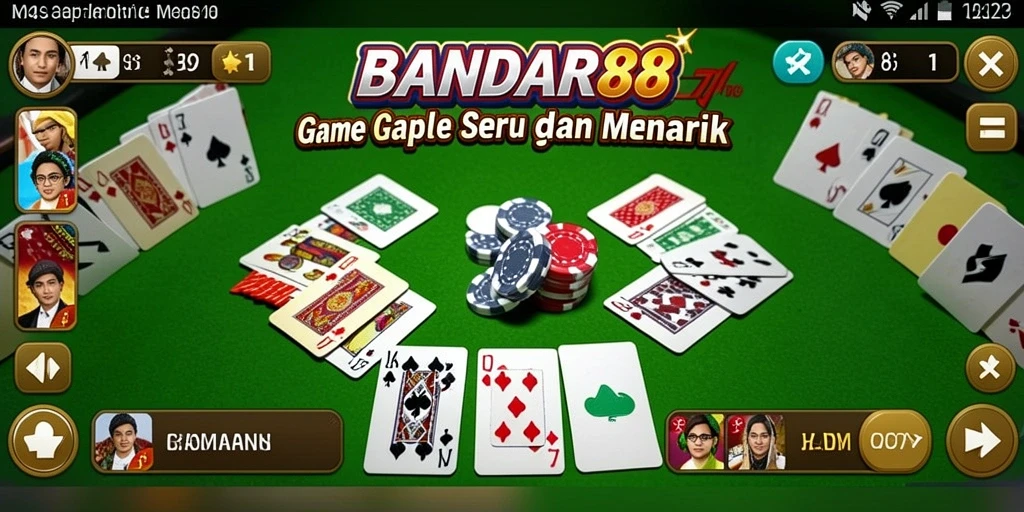 Tampilan gameplay seru dalam game Gaple BANDAR88.