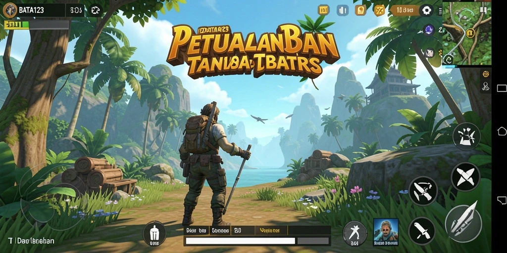 Tampilan gameplay yang menampilkan petualangan dalam dunia terbuka.