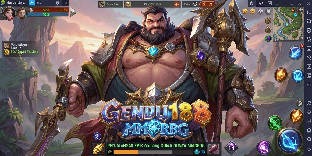 Screenshot utama GENDUT188 yang menunjukkan pertarungan seru dalam MMORPG.