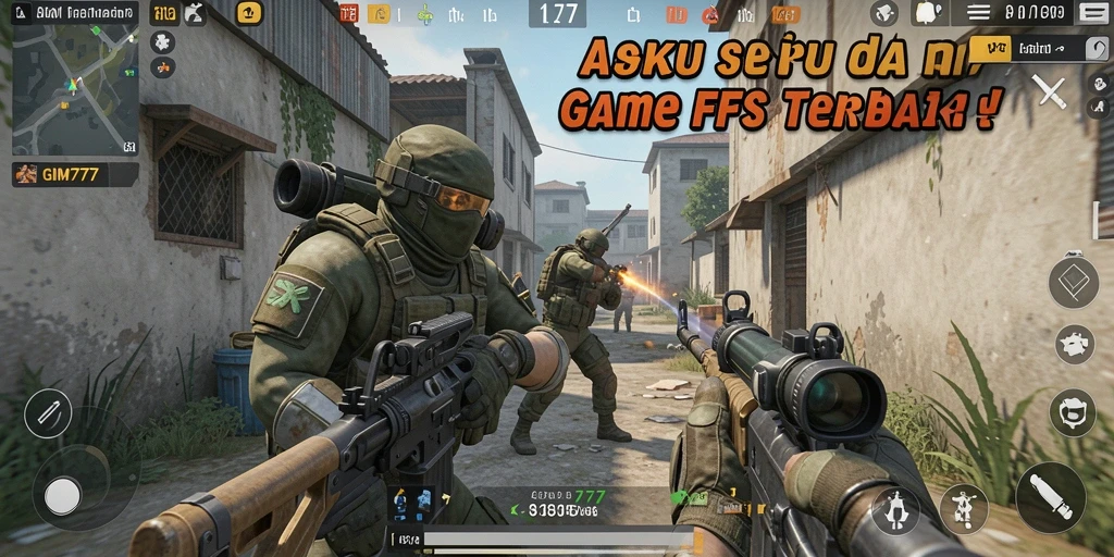 Screenshot GIM777 menampilkan aksi tembak-menembak yang intens.