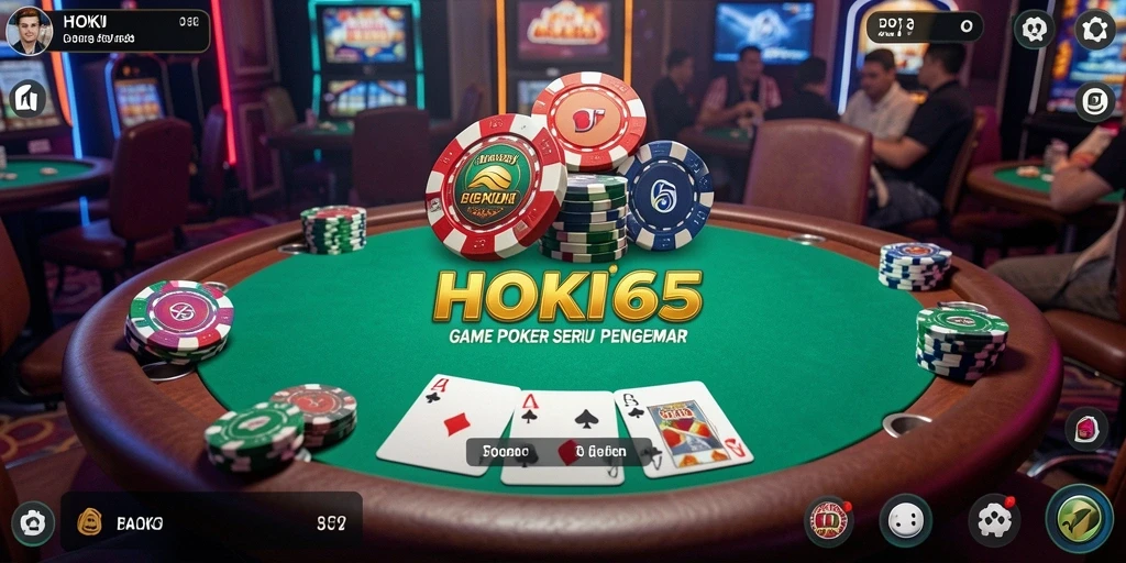 Screenshot utama HOKI65 menunjukkan gameplay poker yang mengasyikkan.
