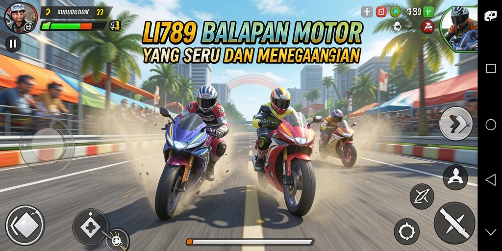 Tampilan balapan motor yang mendebarkan dalam LI789.