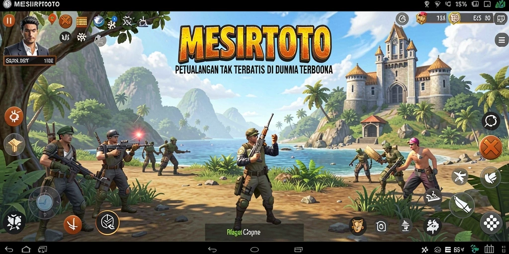 Screenshot dari gameplay MESIRTOTO yang menunjukkan eksplorasi dunia terbuka.