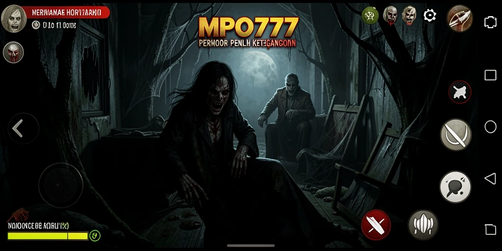 Tampilan mengerikan gameplay MPO777 memperlihatkan suasana horor yang mencekam.
