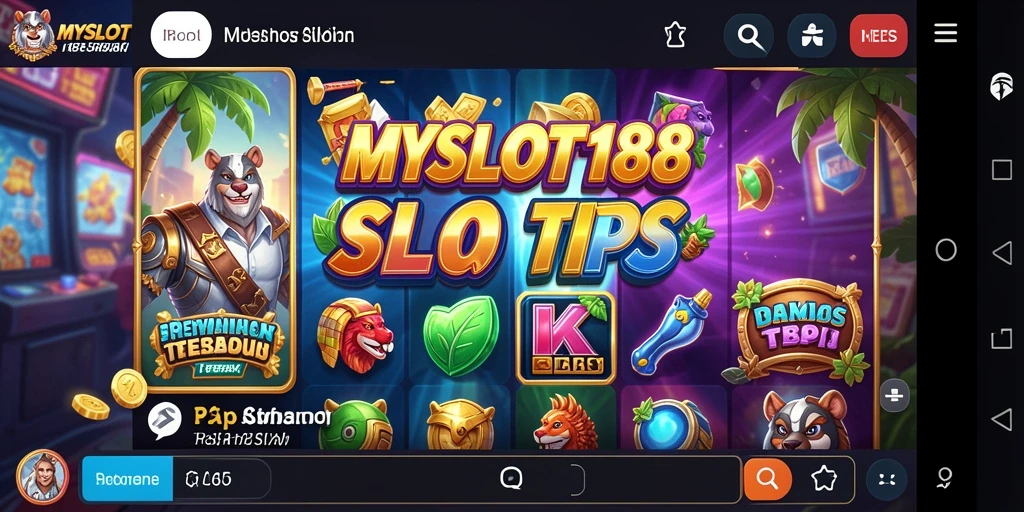Tampilan gameplay MYSLOT188 menunjukkan gulungan slot yang menarik dan penuh warna.