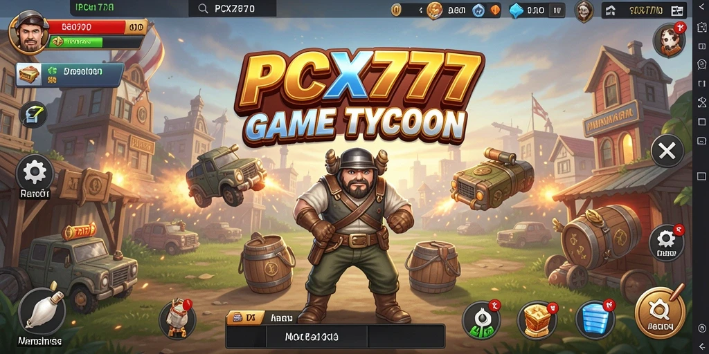 Screenshot gameplay PCX777 menampilkan aksi manajemen bisnis yang seru.