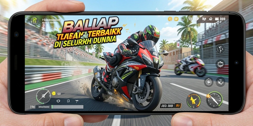 Tampilan gameplay seru balapan motor di RR89.