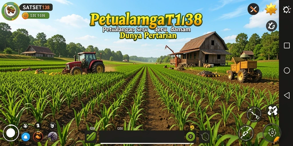 Screenshot permainan SATSET138 yang menampilkan aktivitas pertanian yang seru.