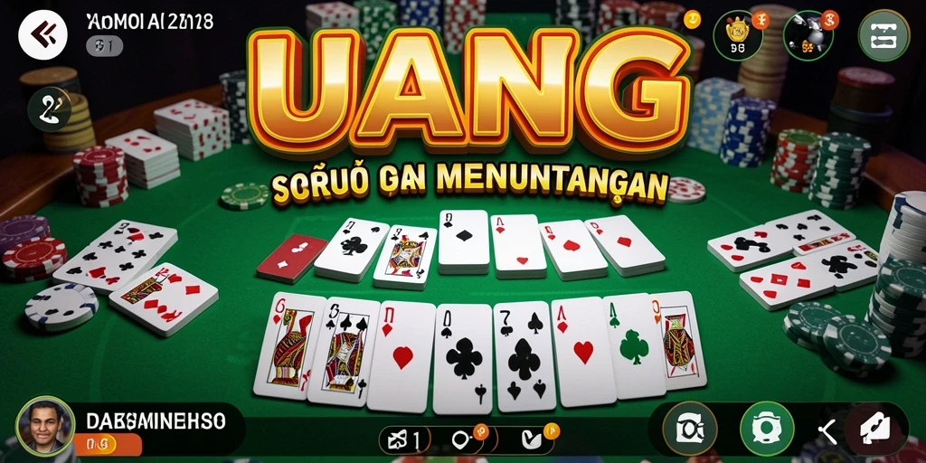 Tampilan gameplay seru dalam UANG, menampilkan aksi domino yang mendebarkan.