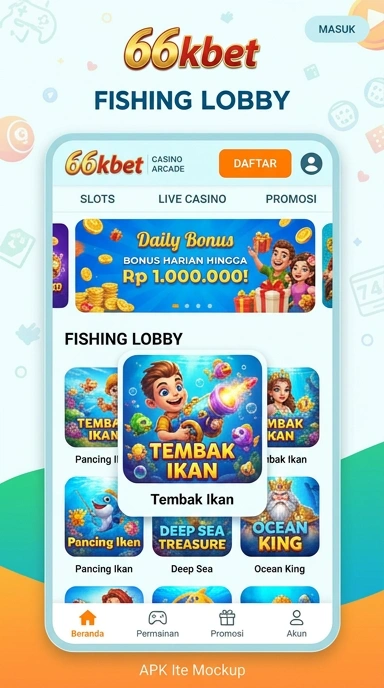 Tampilan antarmuka pengguna 66kbet yang sederhana dan efektif.